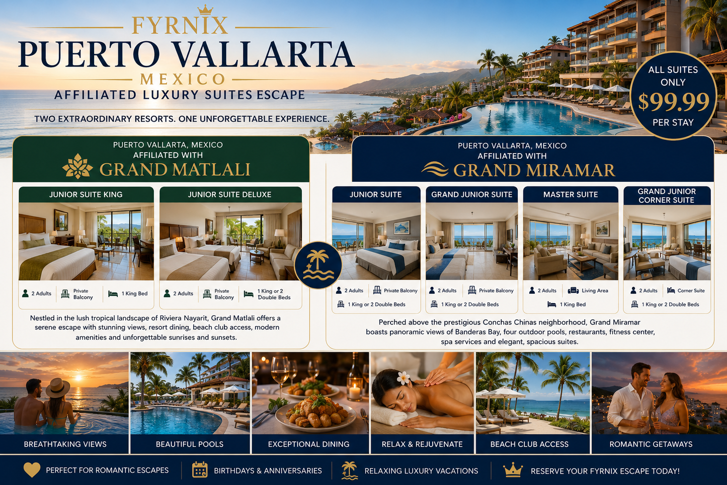 FyrnIX Puerto Vallarta Luxury Escape – Grand Matlali or Grand Miramar Suites | $99.99
