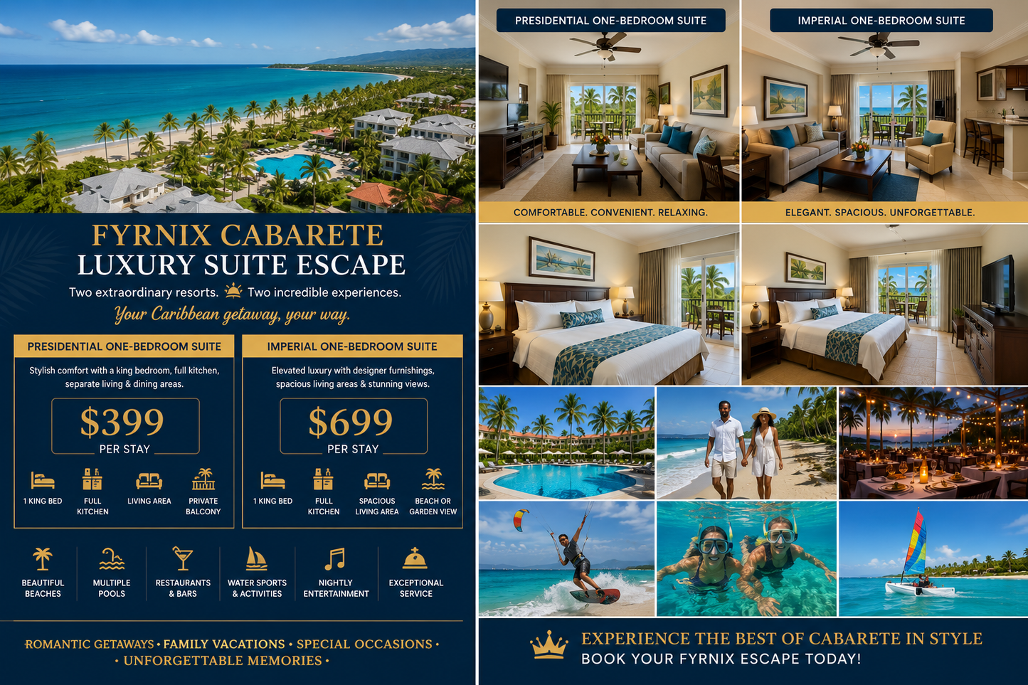 FyrnIX Cabarete Luxury Suite Escape – Presidential or Imperial One-Bedroom Suite