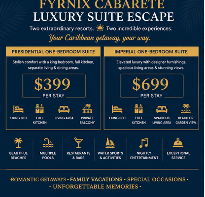 FyrnIX Cabarete Luxury Suite Escape – Presidential or Imperial One-Bedroom Suite